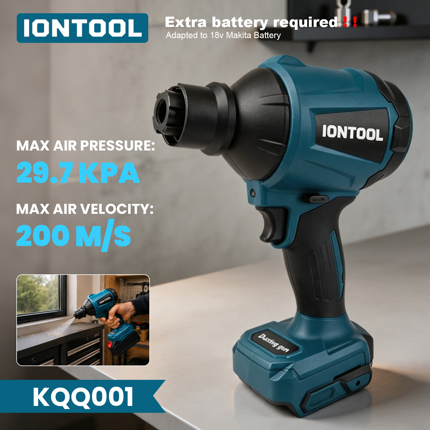 Soprador de Ar IONTOOL 29.7kPa - Workshop Cleaning Tools avaliação e preço